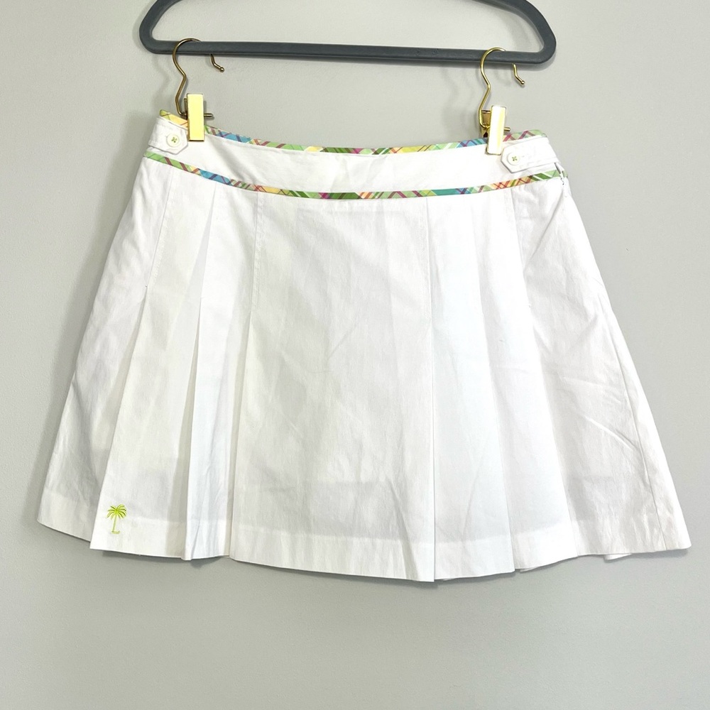 Vintage Lily Pulizter White Plaid Pleated Skort